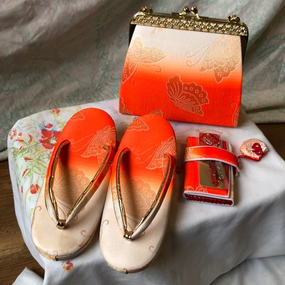 Imported from Japan zori and purse set for little girl - Picture 1 of 9